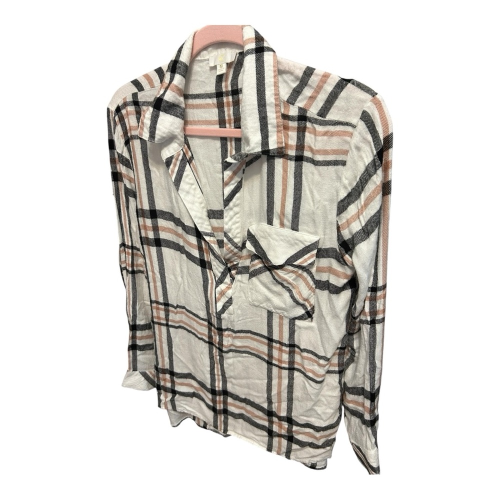 Charming Charlie White and Black Plaid Tunic - Picture 3 of 7